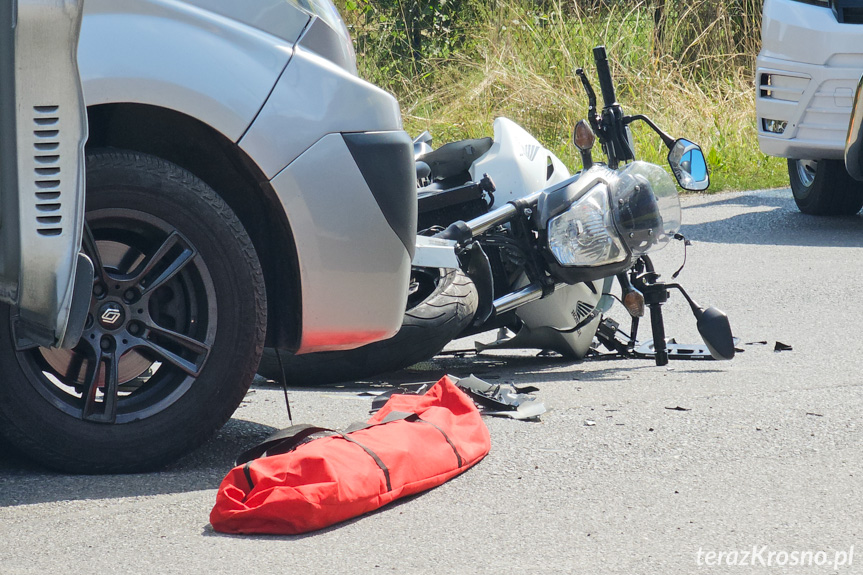 Zderzenie motocyklisty z samochodem w Odrzykoniu