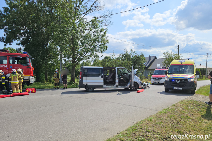 Zderzenie motocyklisty z samochodem w Odrzykoniu