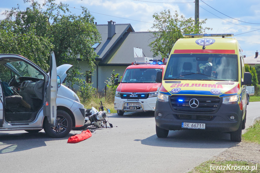 Zderzenie motocyklisty z samochodem w Odrzykoniu