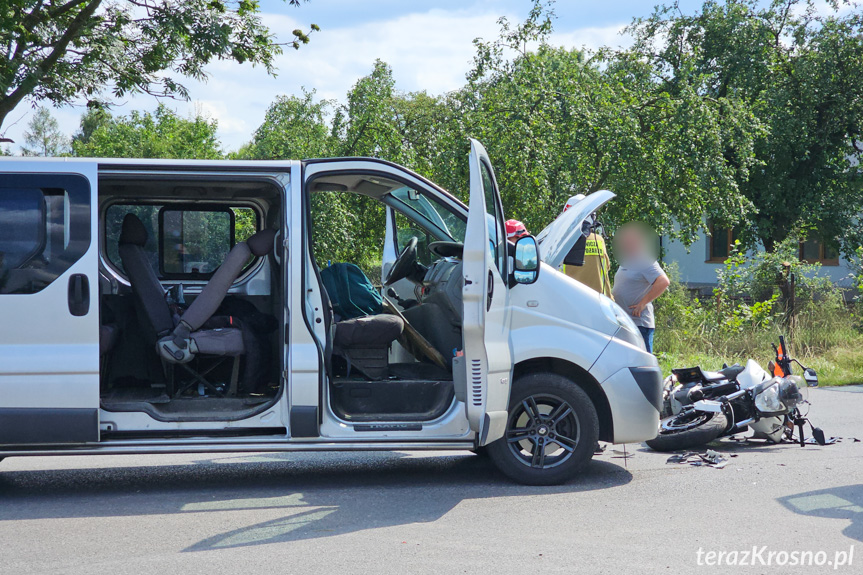 Zderzenie motocyklisty z samochodem w Odrzykoniu