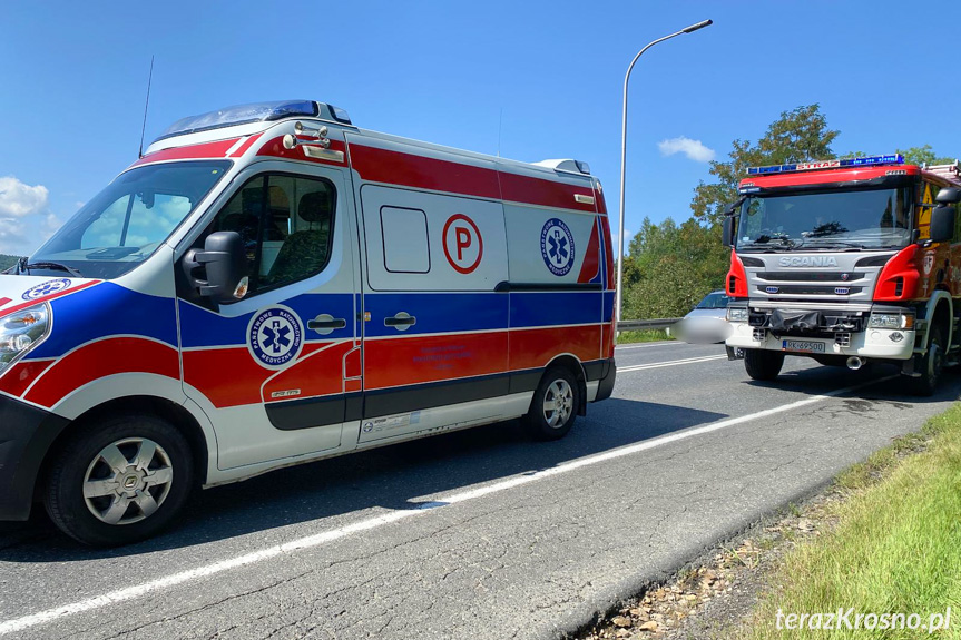 Zderzenie motocyklisty z samochodem osobowym w Klimkówce