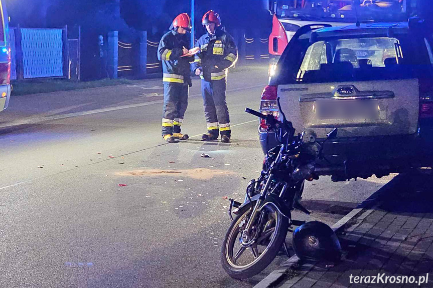 Zderzenie motocyklisty z samochodem osobowym