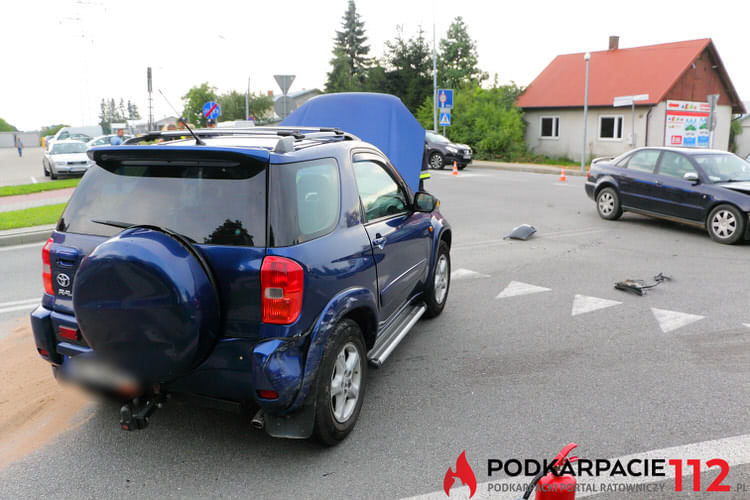 Zderzenie na rondzie w Krośnie