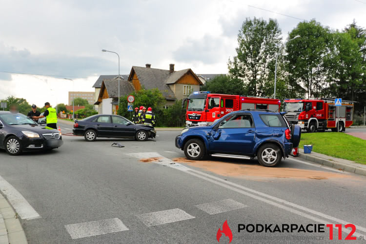 Zderzenie na rondzie w Krośnie