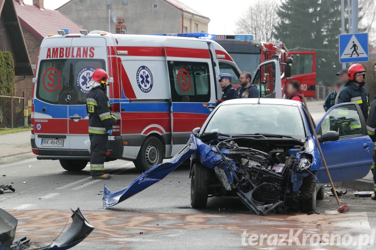 Zderzenie na skrzyżowaniu w Krośnie