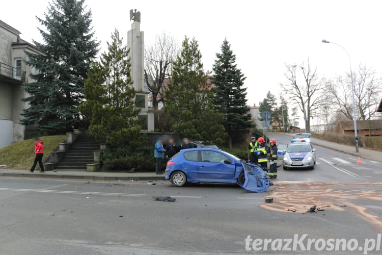 Zderzenie na skrzyżowaniu w Krośnie