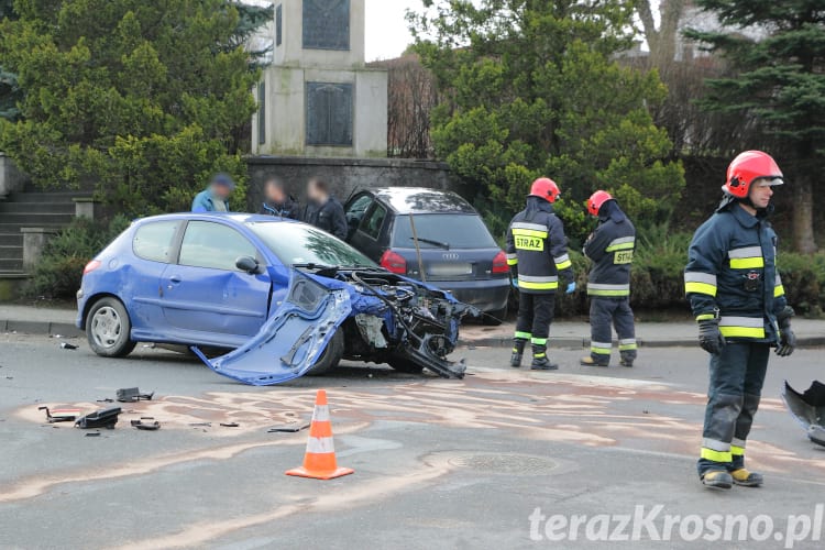 Zderzenie na skrzyżowaniu w Krośnie