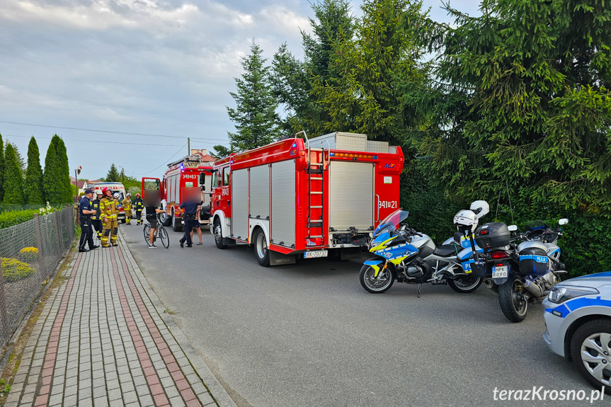  Zderzenie rowerzysty z motocyklistą w Pustynach