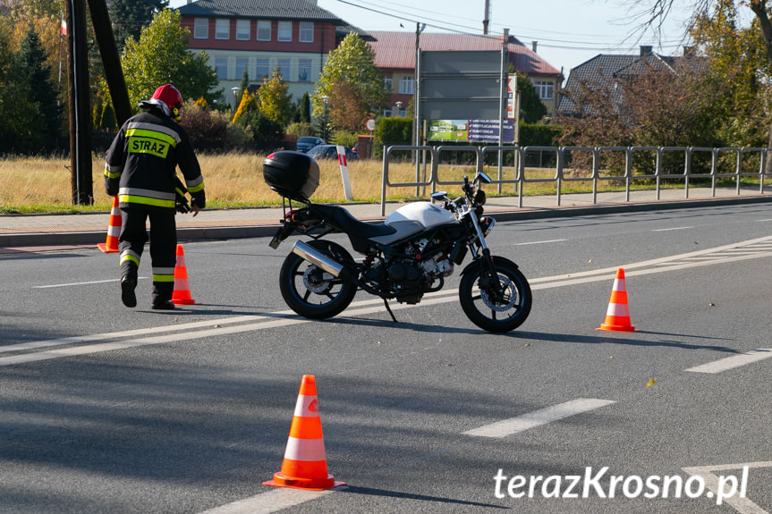 Zderzenie rowerzysty z motocyklistą