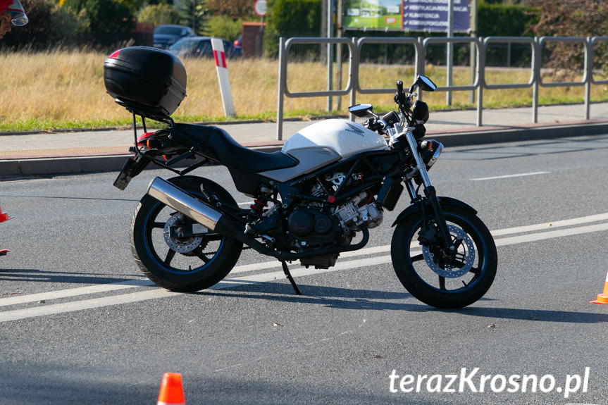 Zderzenie rowerzysty z motocyklistą