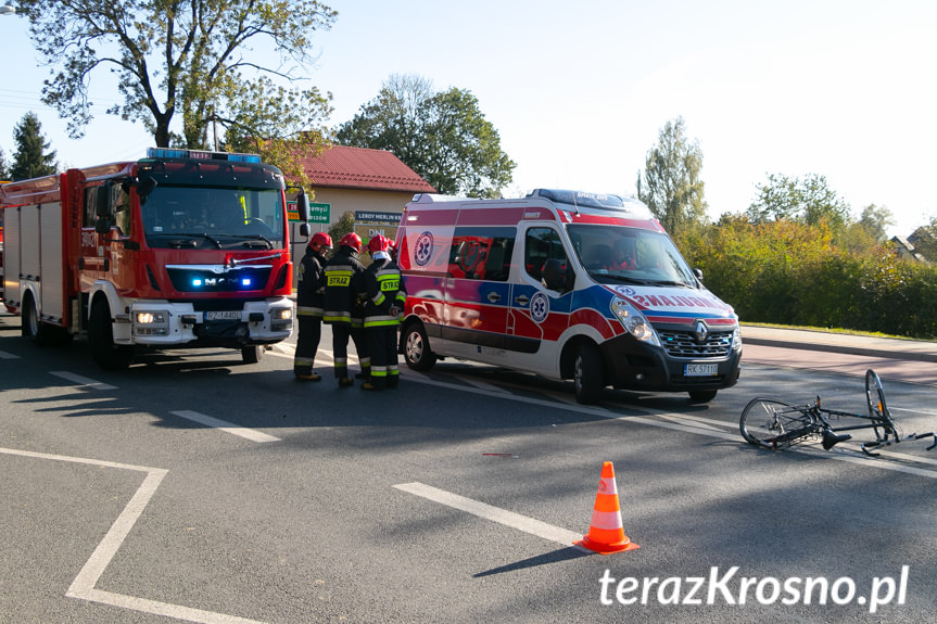 Zderzenie rowerzysty z motocyklistą