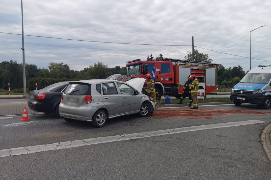 Zderzenie samochód na Korczyńskiej