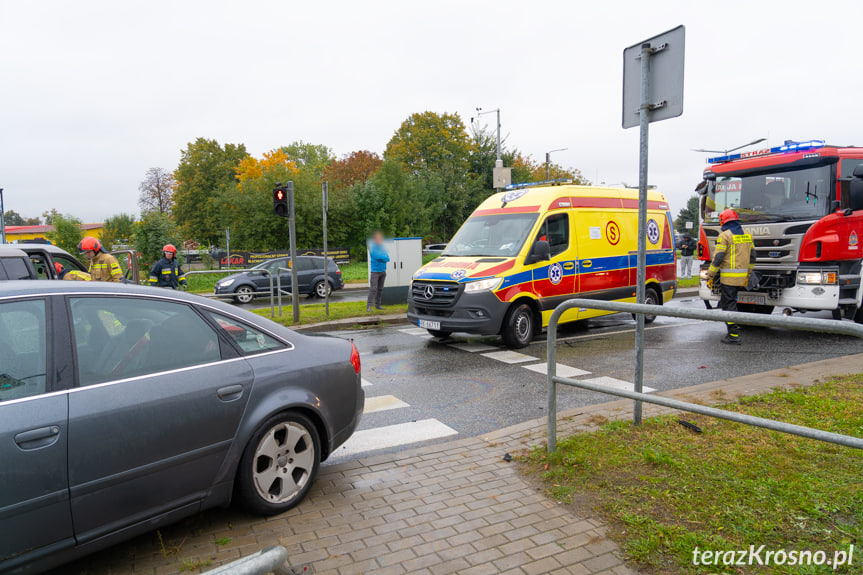 Zderzenie samochodów na Podkarpackiej