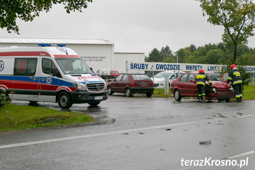 Zderzenie samochodów na Podkarpackiej