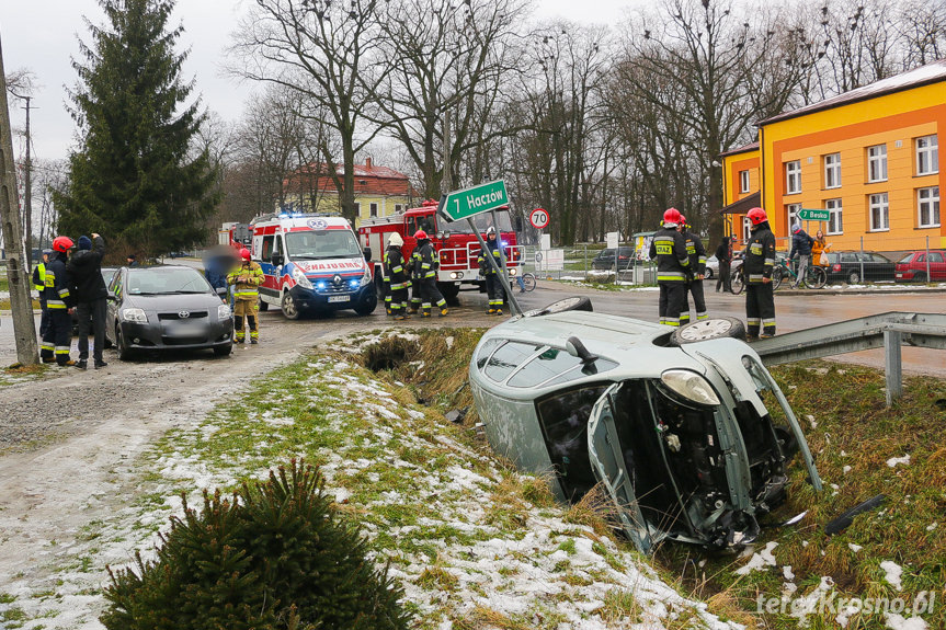 Zderzenie samochodów w Bziance