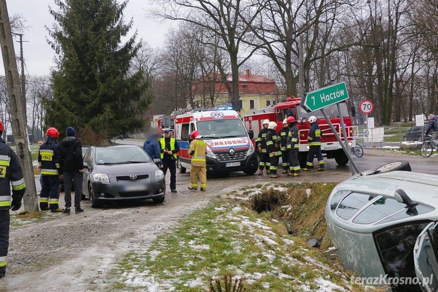 Zderzenie samochodów w Bziance