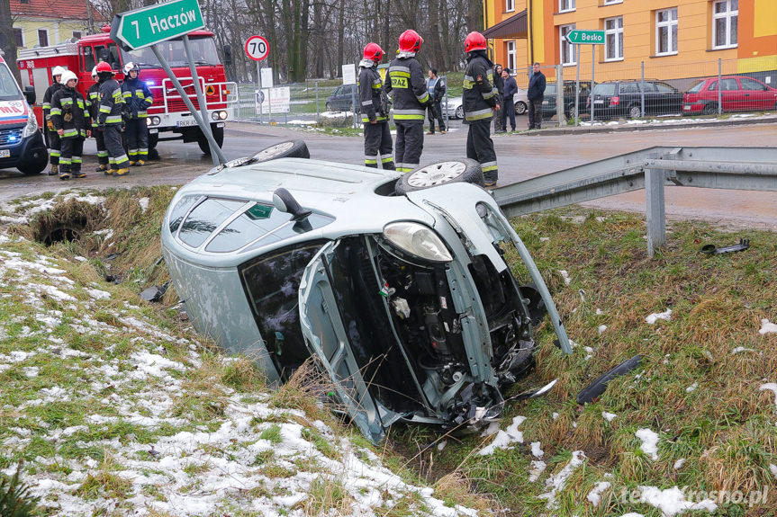 Zderzenie samochodów w Bziance