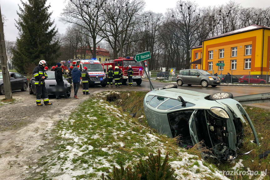 Zderzenie samochodów w Bziance