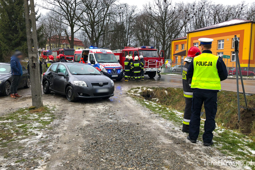 Zderzenie samochodów w Bziance