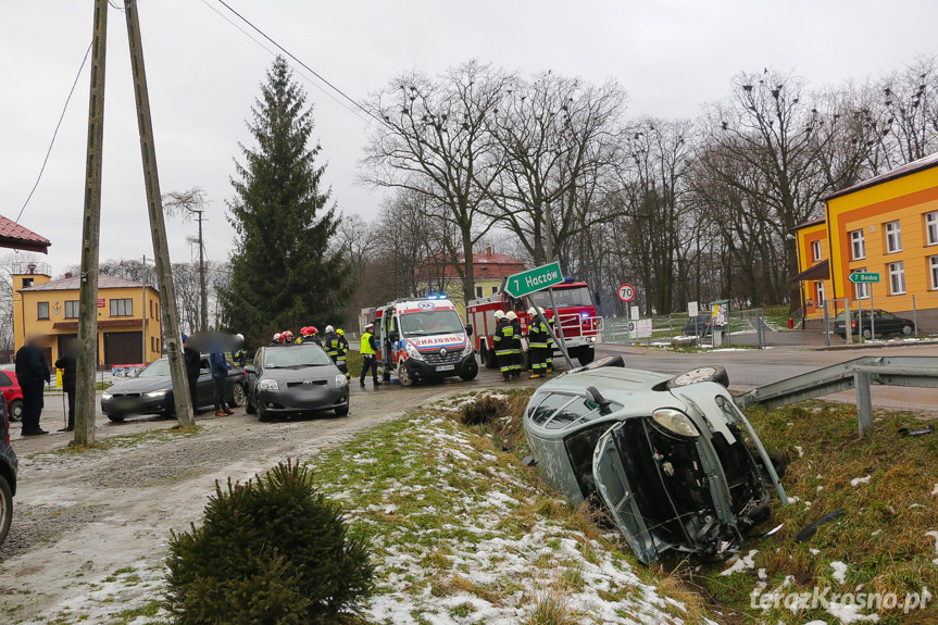 Zderzenie samochodów w Bziance