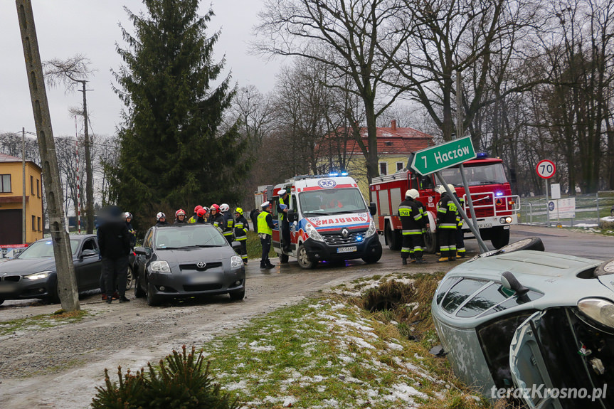 Zderzenie samochodów w Bziance