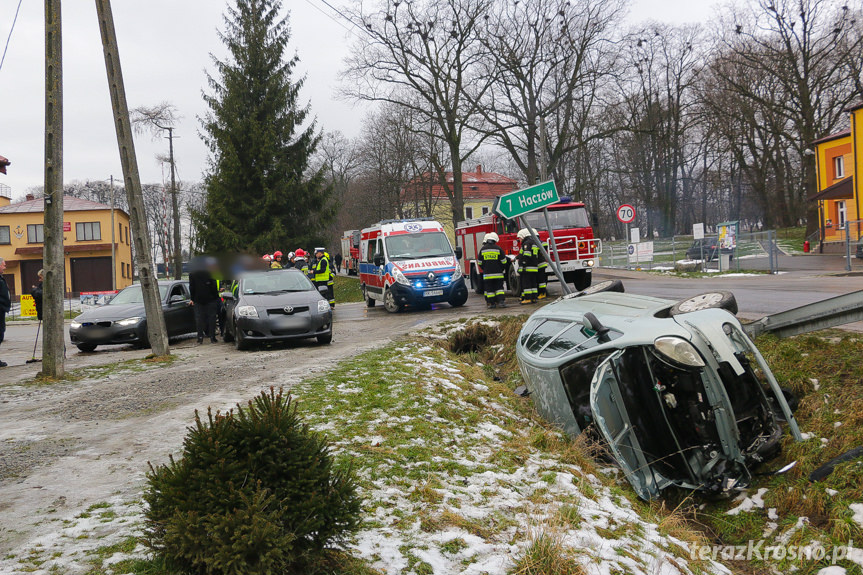 Zderzenie samochodów w Bziance