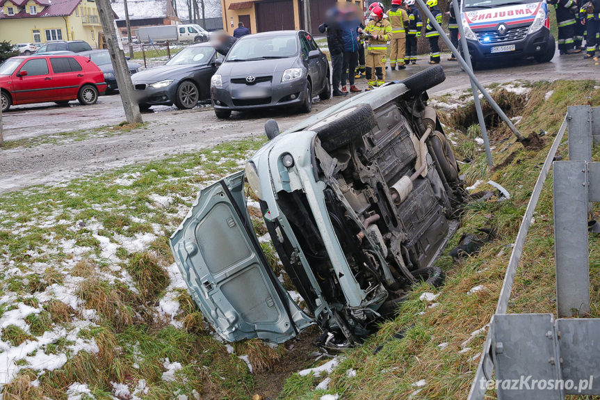 Zderzenie samochodów w Bziance