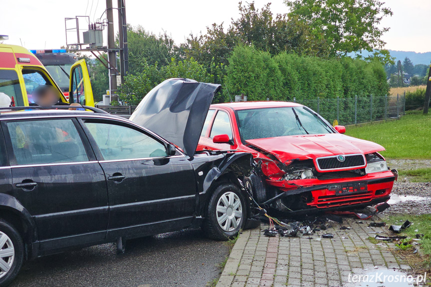 Zderzenie samochodów w Chlebnej