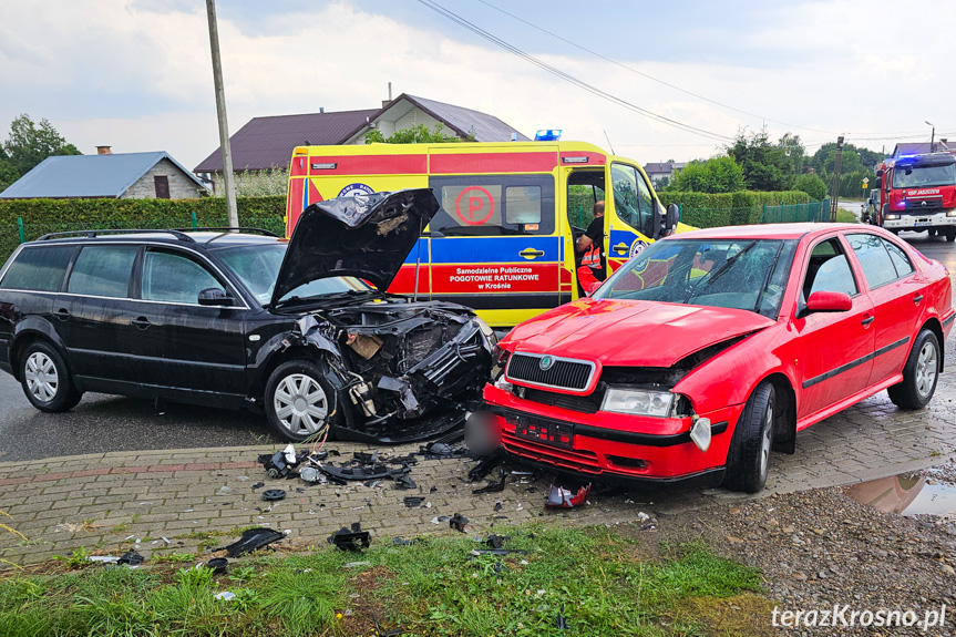 Zderzenie samochodów w Chlebnej