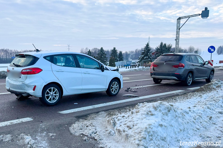 Zderzenie samochodów w Iskrzyni