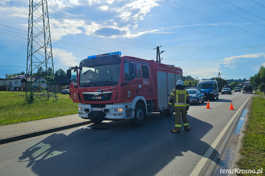 Zderzenie samochodów w Iskrzyni