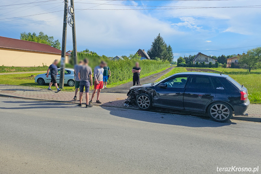 Zderzenie samochodów w Iskrzyni