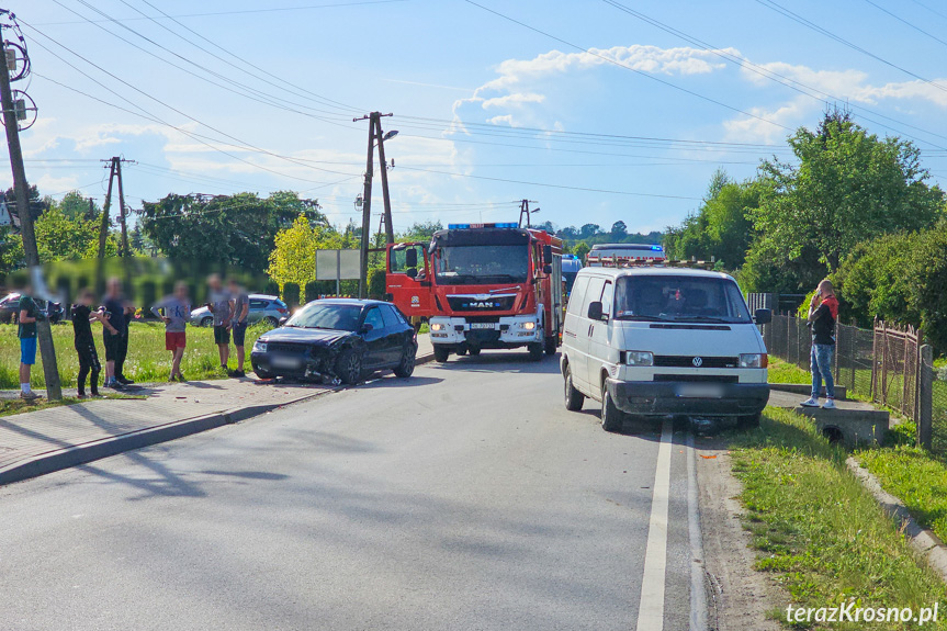 Zderzenie samochodów w Iskrzyni