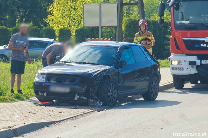 Zderzenie samochodów w Iskrzyni