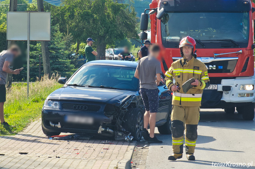 Zderzenie samochodów w Iskrzyni