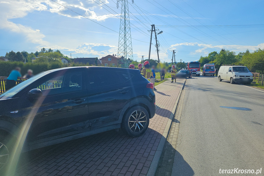 Zderzenie samochodów w Iskrzyni