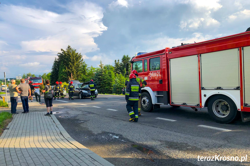 Zderzenie samochodów w Iwoniczu