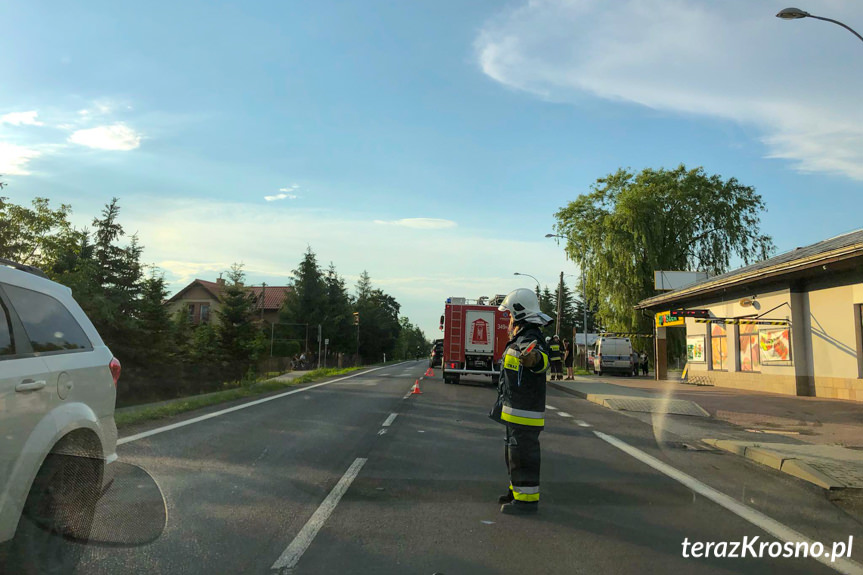 Zderzenie samochodów w Iwoniczu