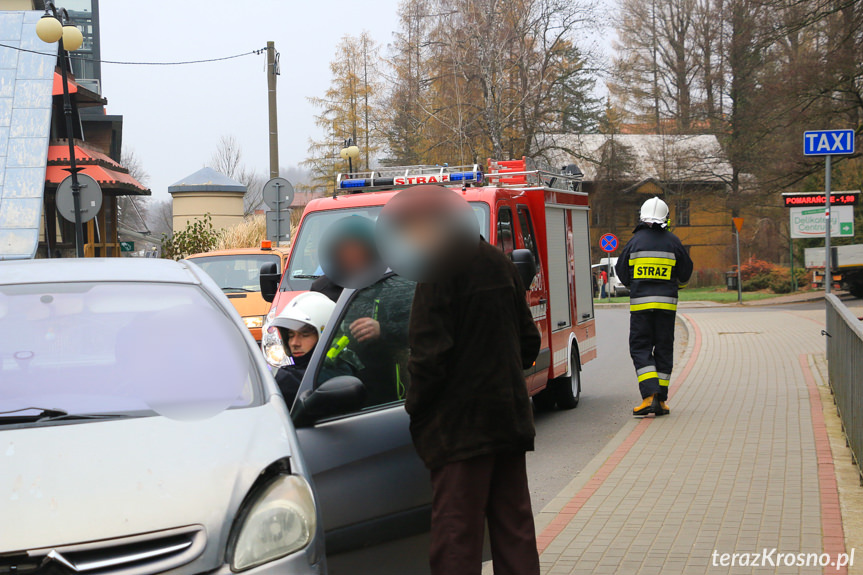 Zderzenie samochodów w Iwoniczu