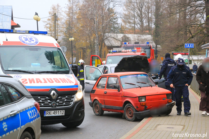 Zderzenie samochodów w Iwoniczu