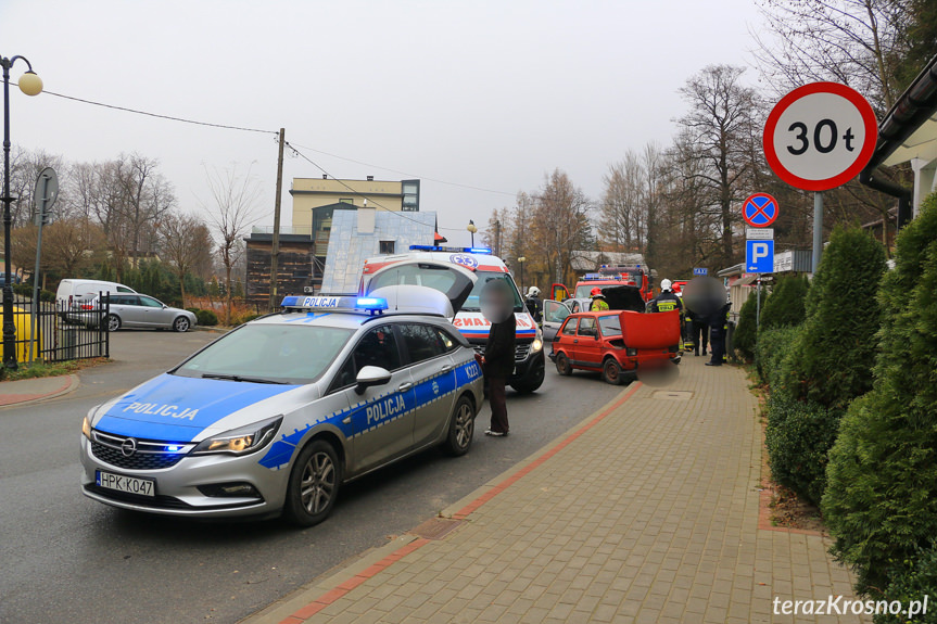 Zderzenie samochodów w Iwoniczu