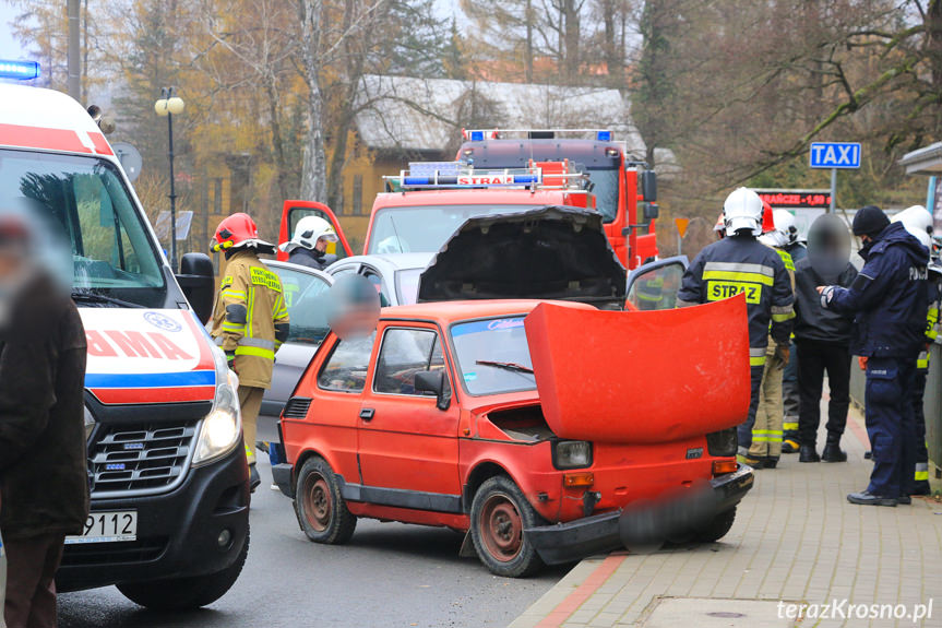 Zderzenie samochodów w Iwoniczu