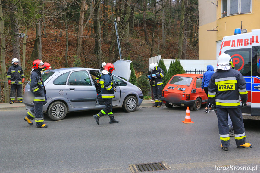 Zderzenie samochodów w Iwoniczu