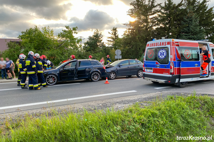 Zderzenie samochodów w Iwoniczu