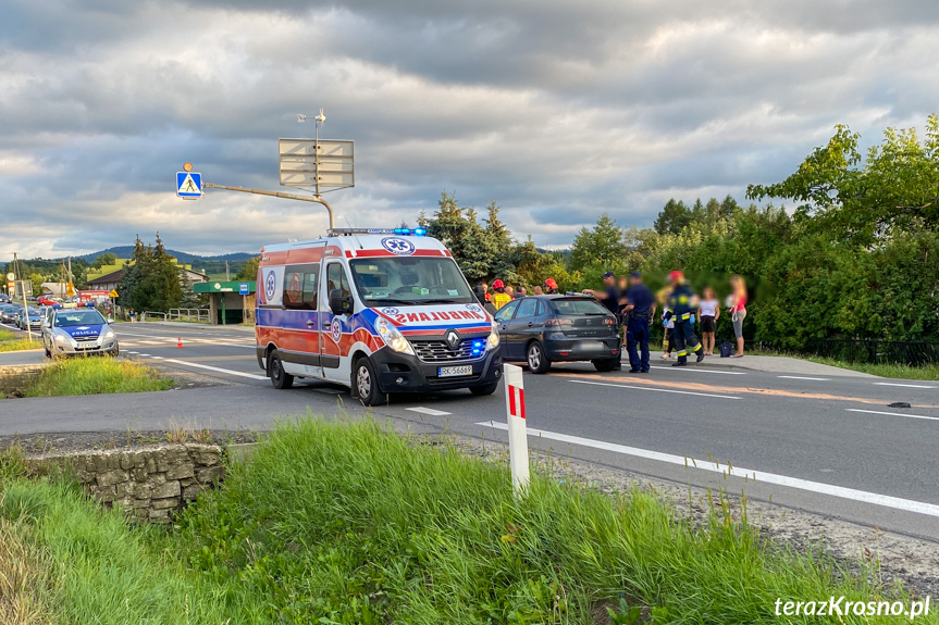 Zderzenie samochodów w Iwoniczu