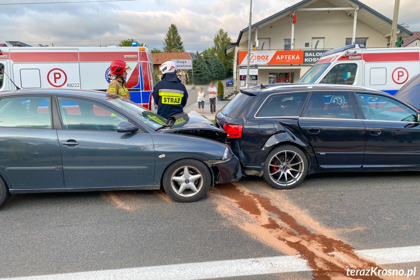 Zderzenie samochodów w Iwoniczu