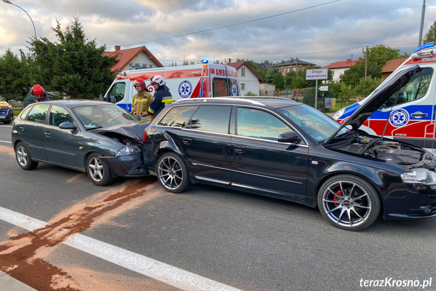 Zderzenie samochodów w Iwoniczu