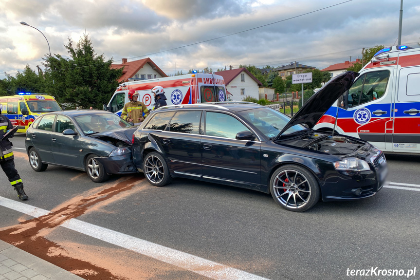 Zderzenie samochodów w Iwoniczu