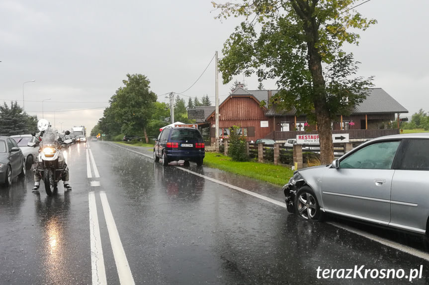 Zderzenie samochodów w Iwoniczu