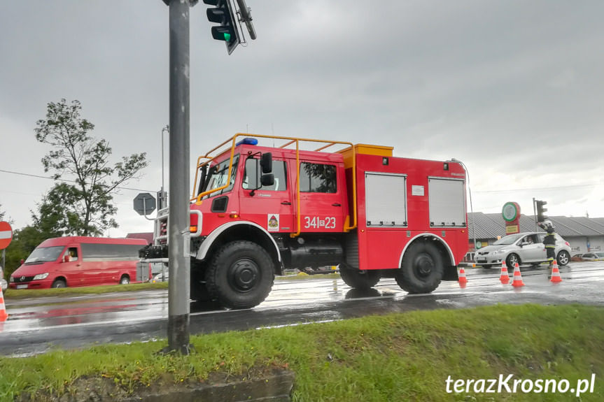 Zderzenie samochodów w Iwoniczu